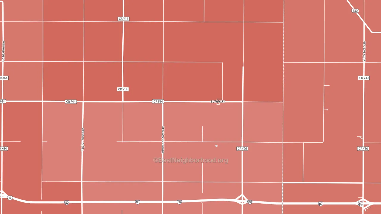 Sunbury, IA block-group political-lean map