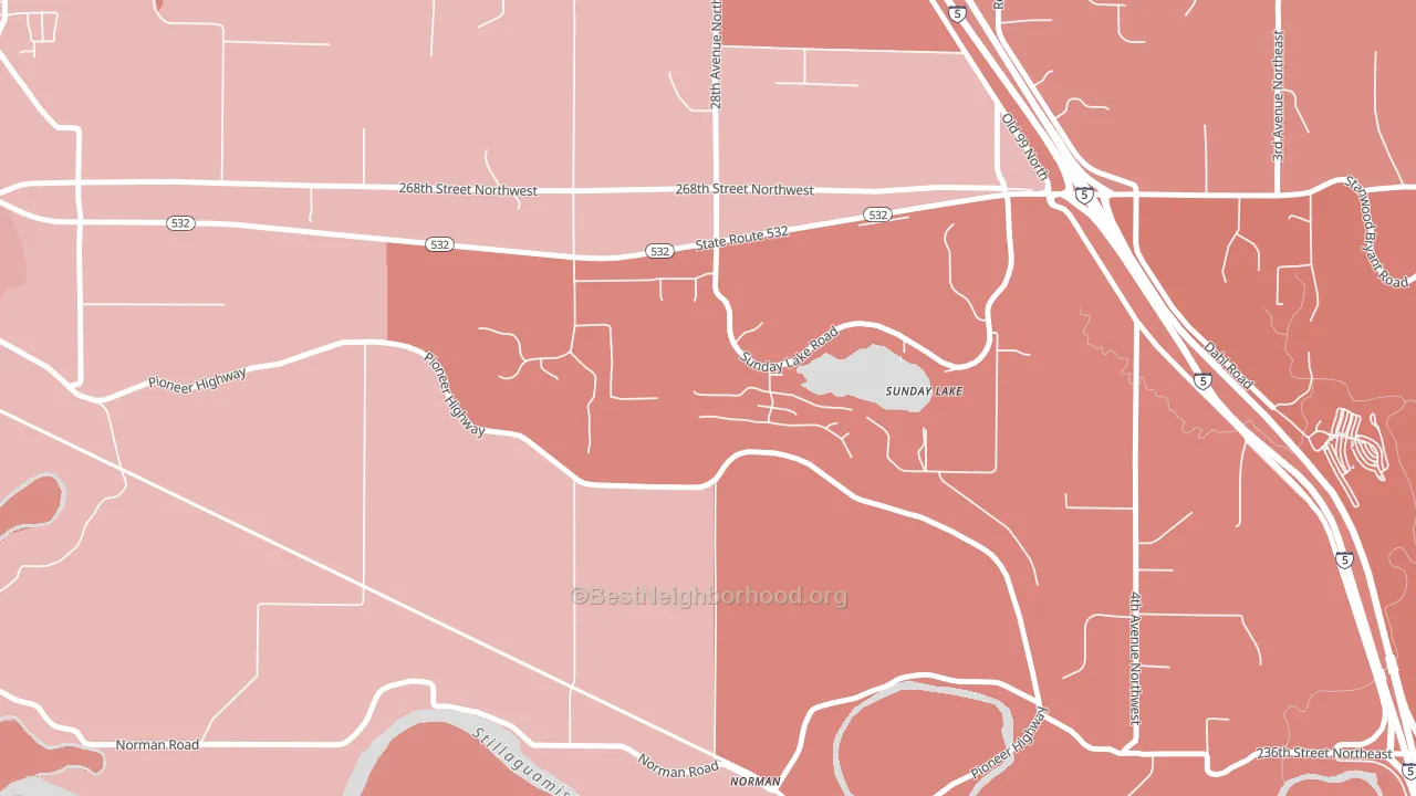 Sunday Lake, WA block-group political-lean map