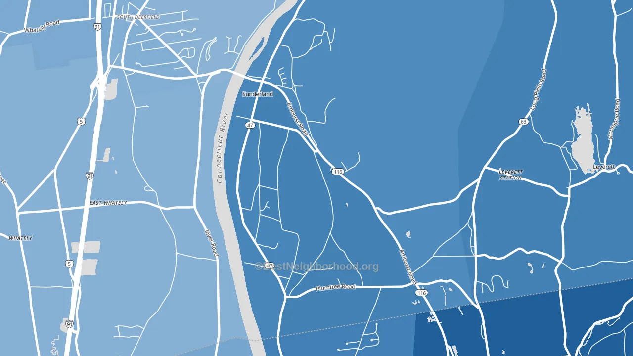 Sunderland, MA block-group political-lean map