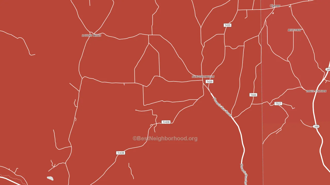 Sunderlinville, PA block-group political-lean map