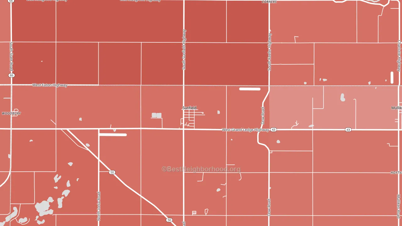Sunfield, MI block-group political-lean map