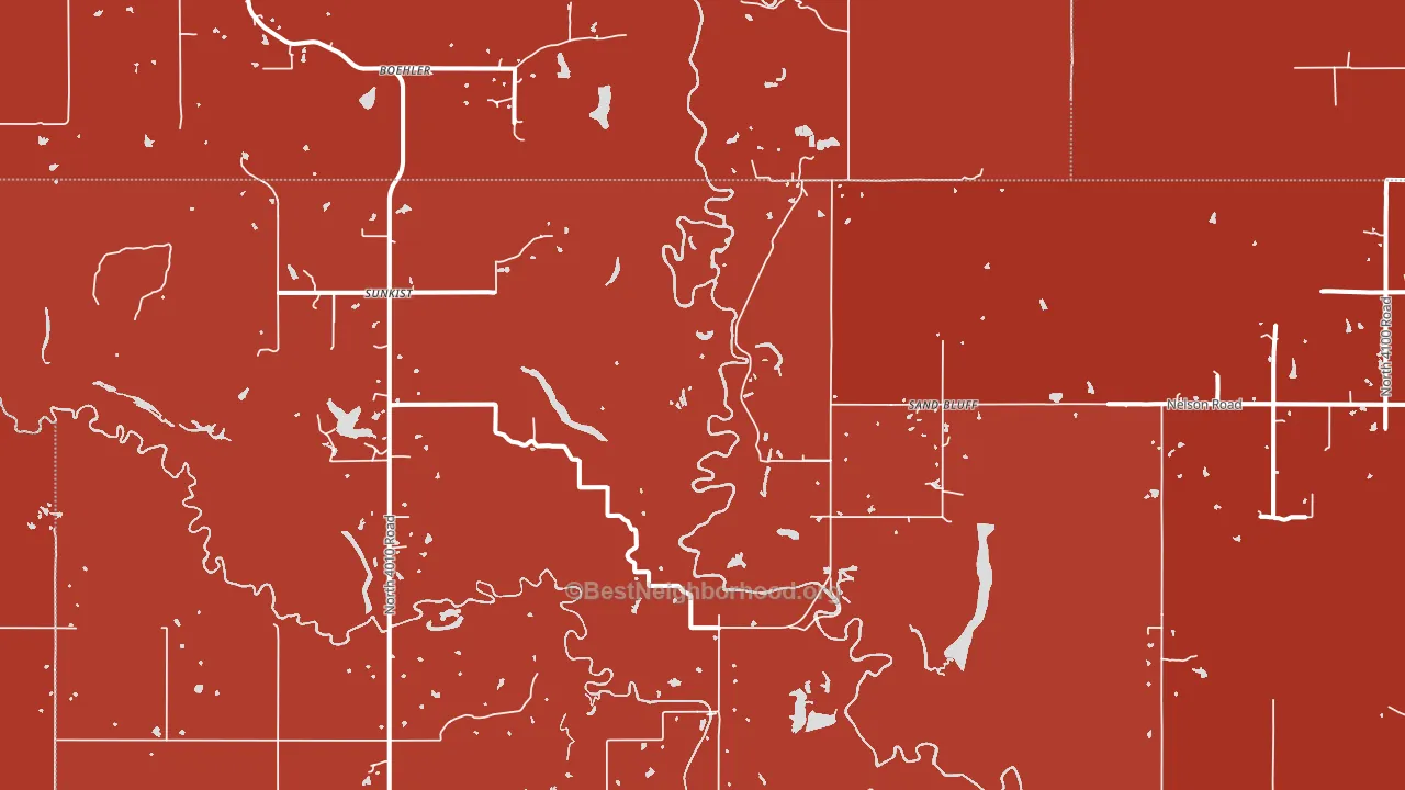 Sunkist, OK block-group political-lean map