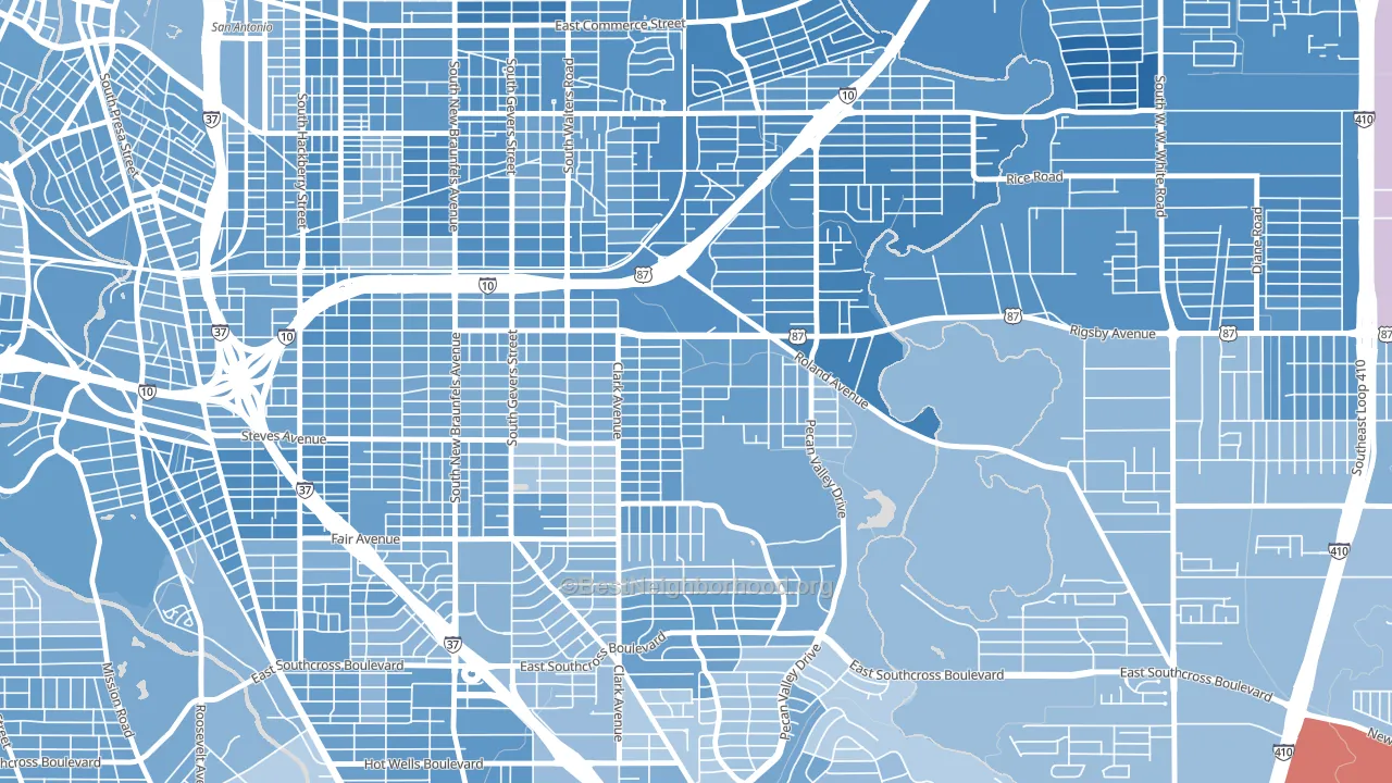 Sunny Slope, San Antonio, TX block-group political-lean map