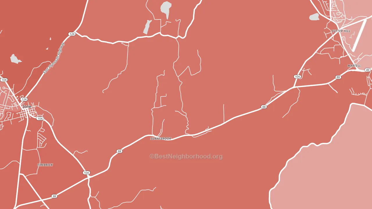 Sunnybrook, CA block-group political-lean map