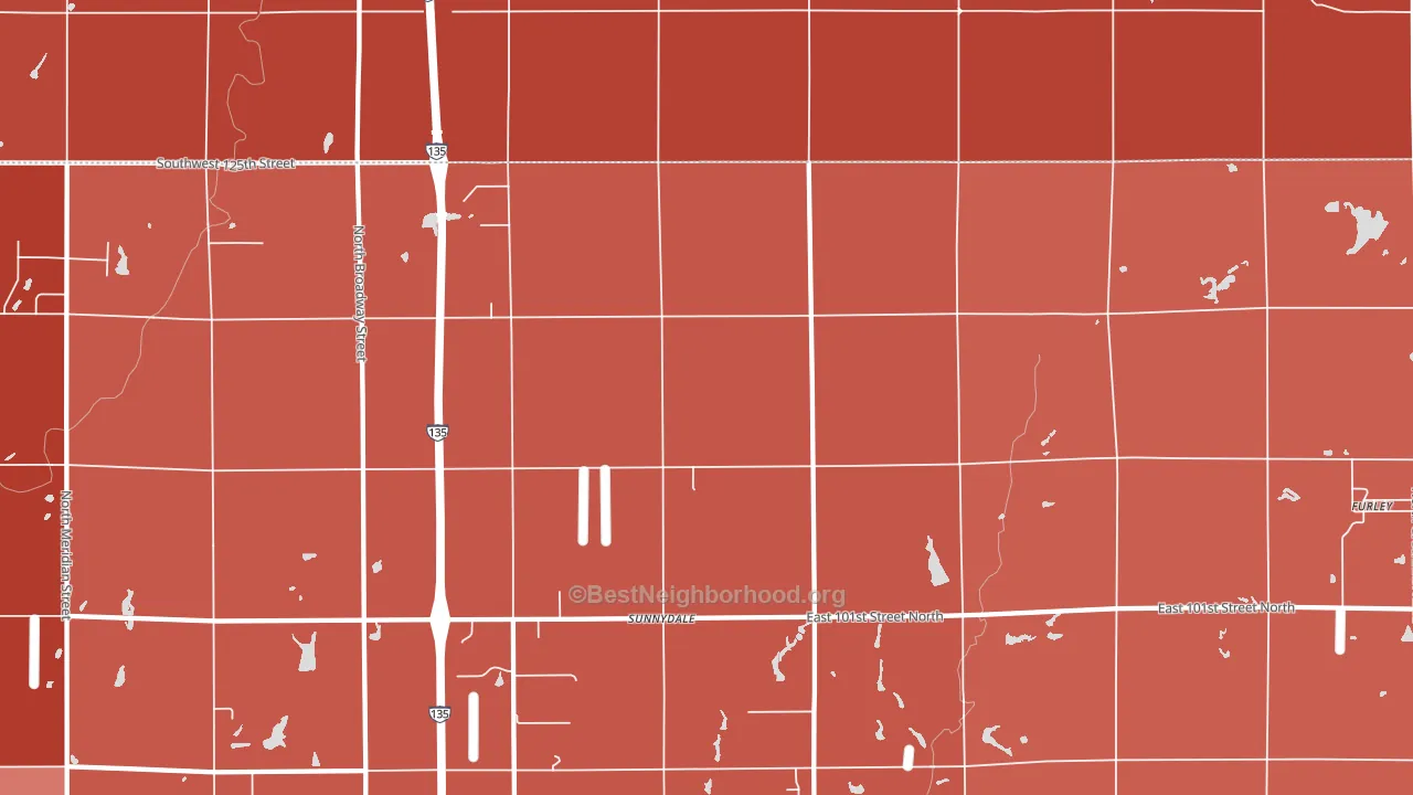 Sunnydale, KS block-group political-lean map