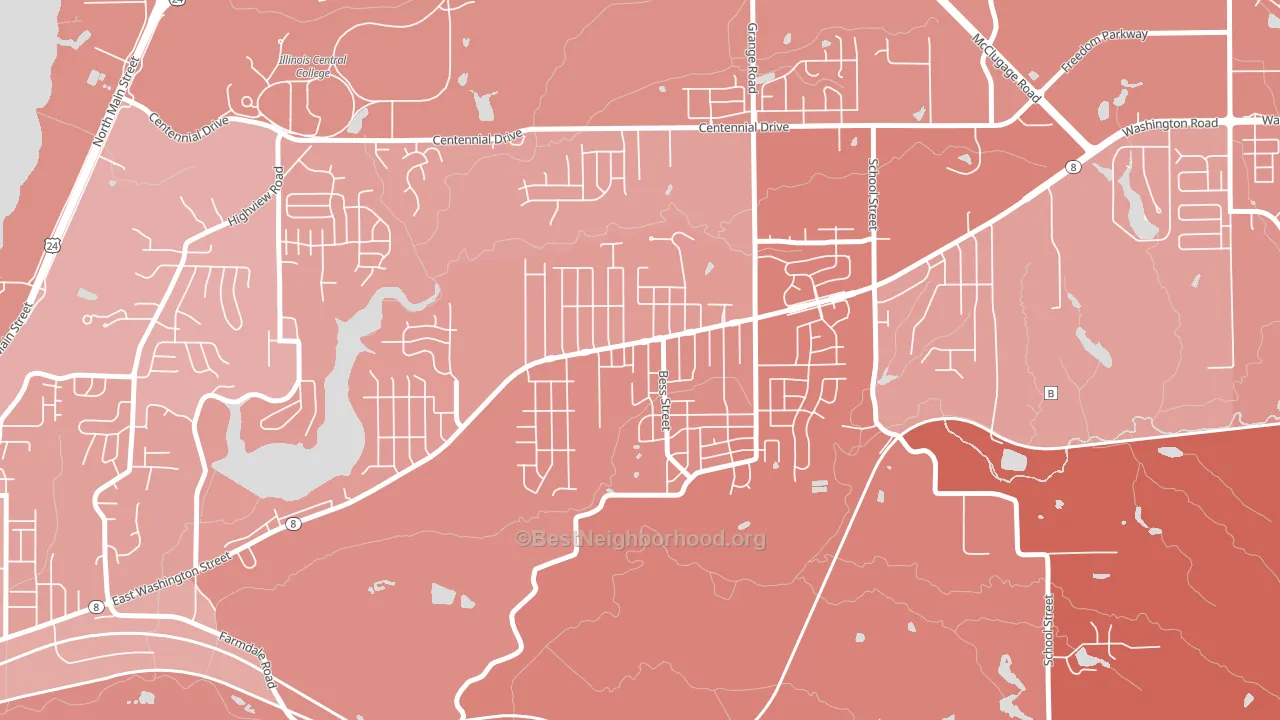 Sunnyland, Washington, IL block-group political-lean map