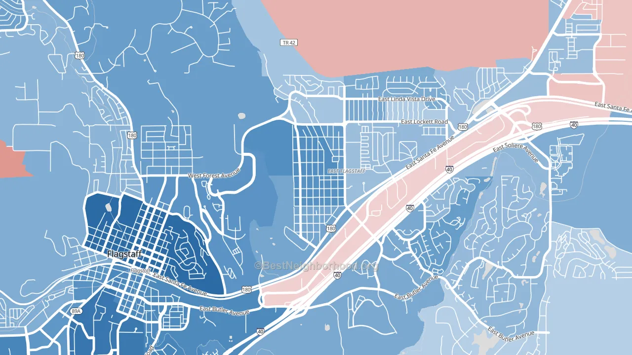 Sunnyside-Flagstaff, Flagstaff, AZ block-group political-lean map