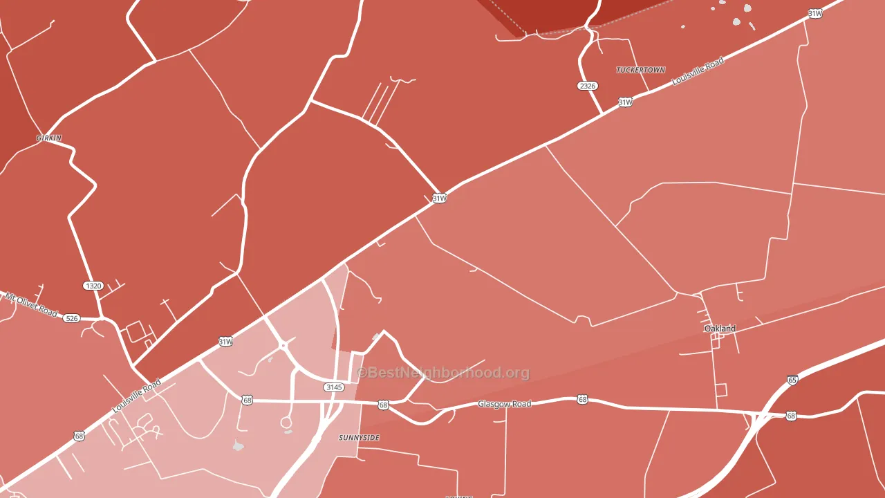 Sunnyside, KY block-group political-lean map