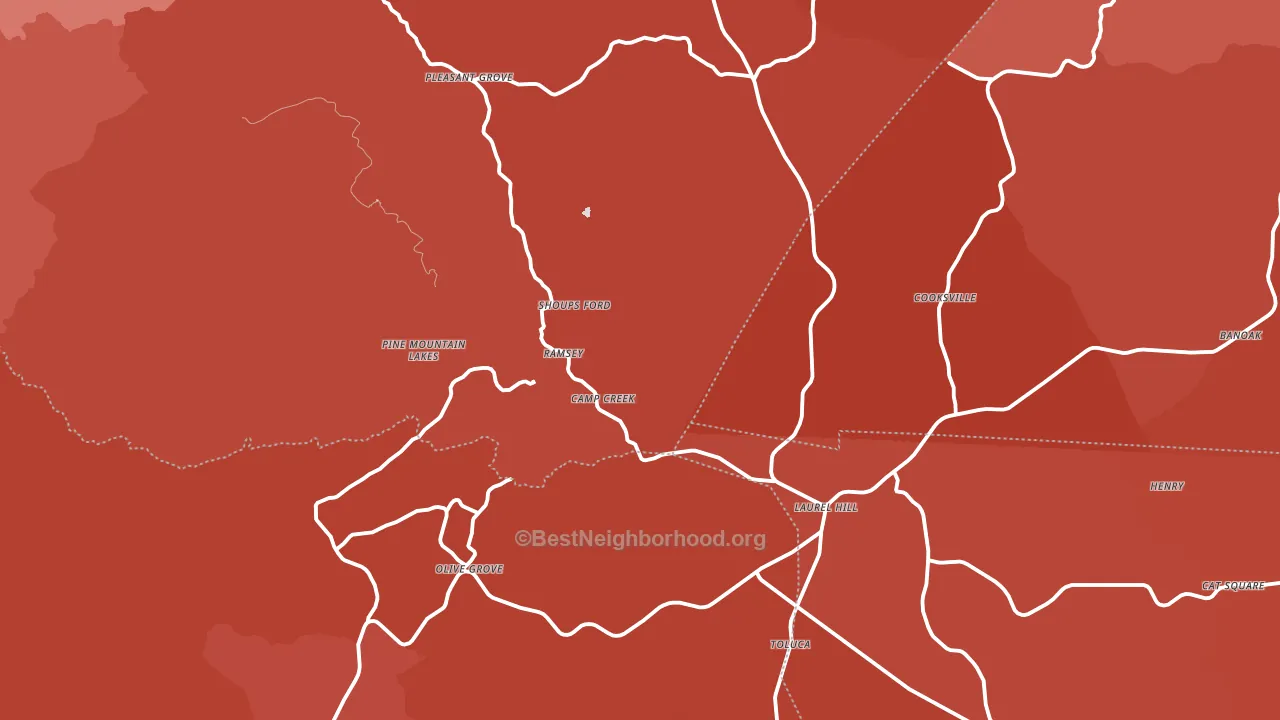 Sunnyside, NC block-group political-lean map