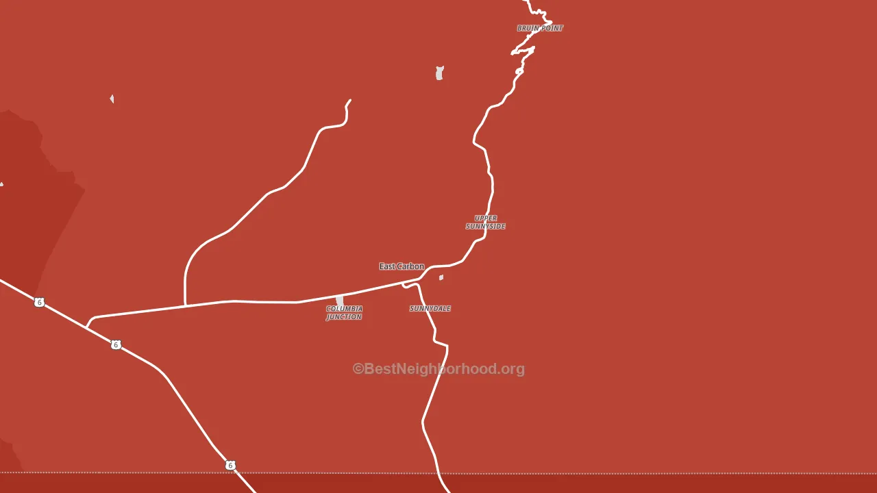 Sunnyside, UT block-group political-lean map