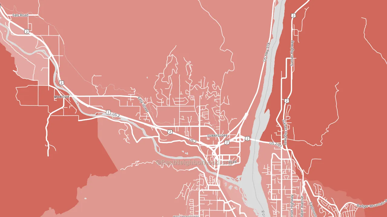 Sunnyslope, WA block-group political-lean map
