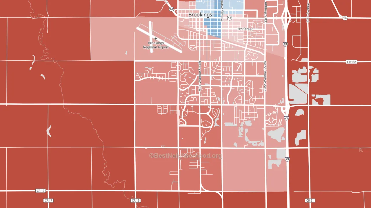 Sunnyview, SD block-group political-lean map