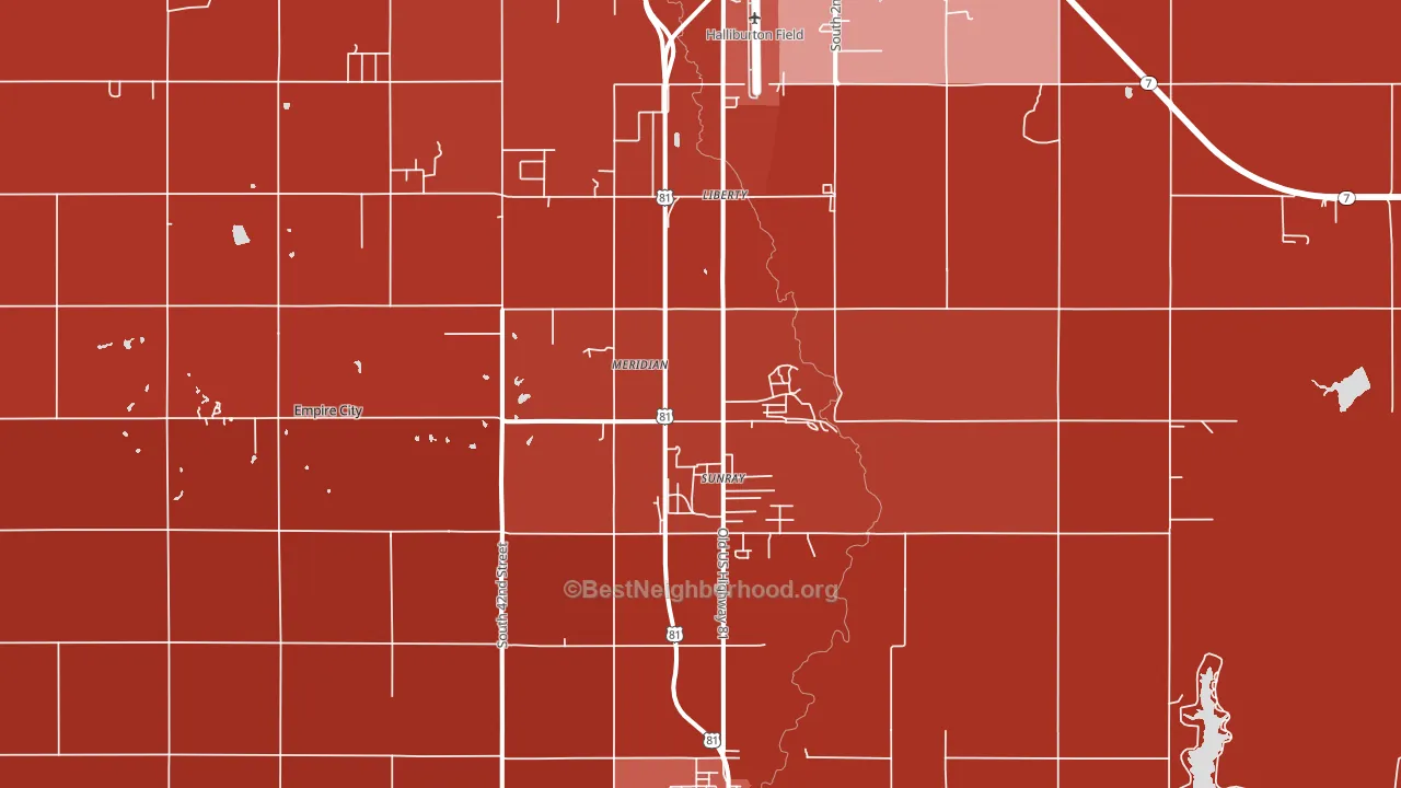 Sunray, OK block-group political-lean map