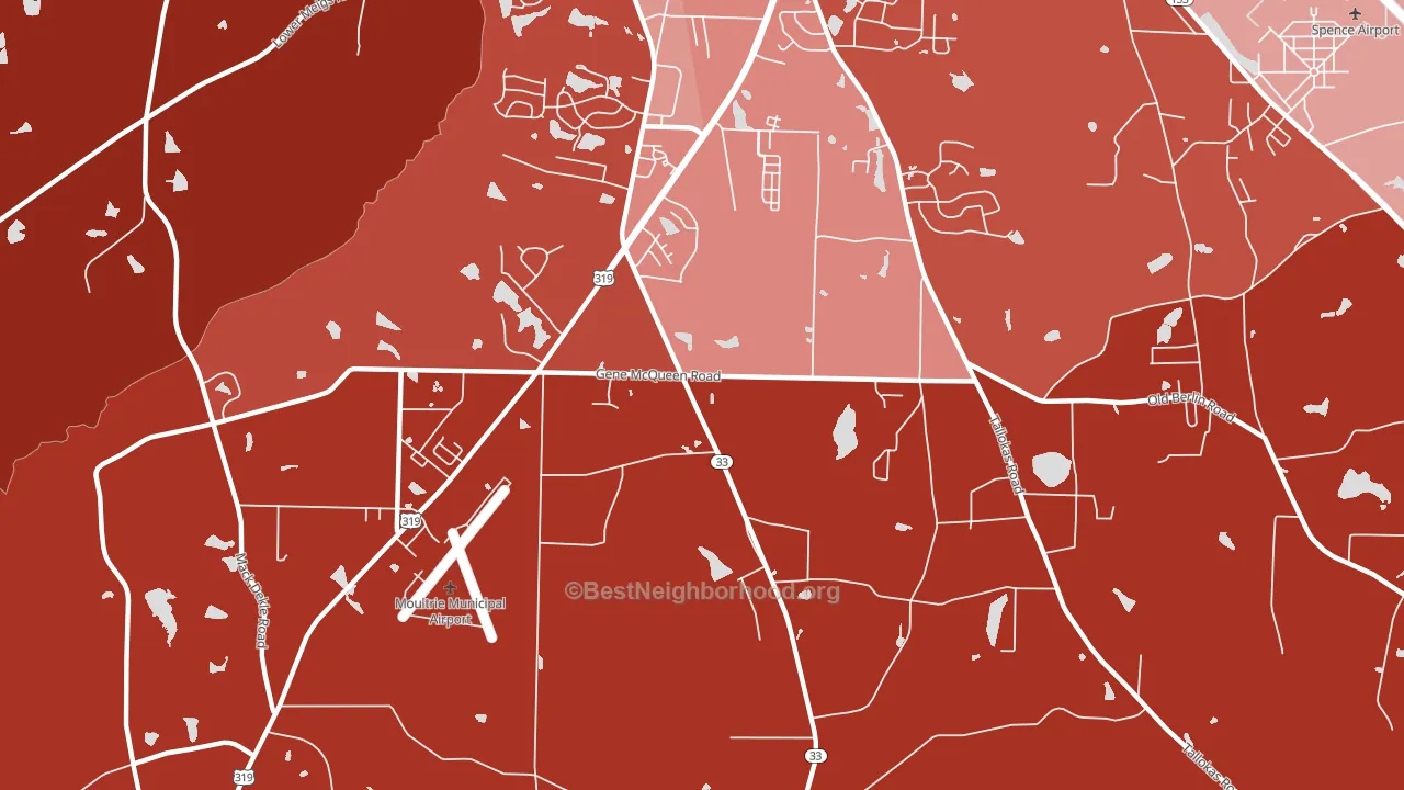 Sunset, GA block-group political-lean map