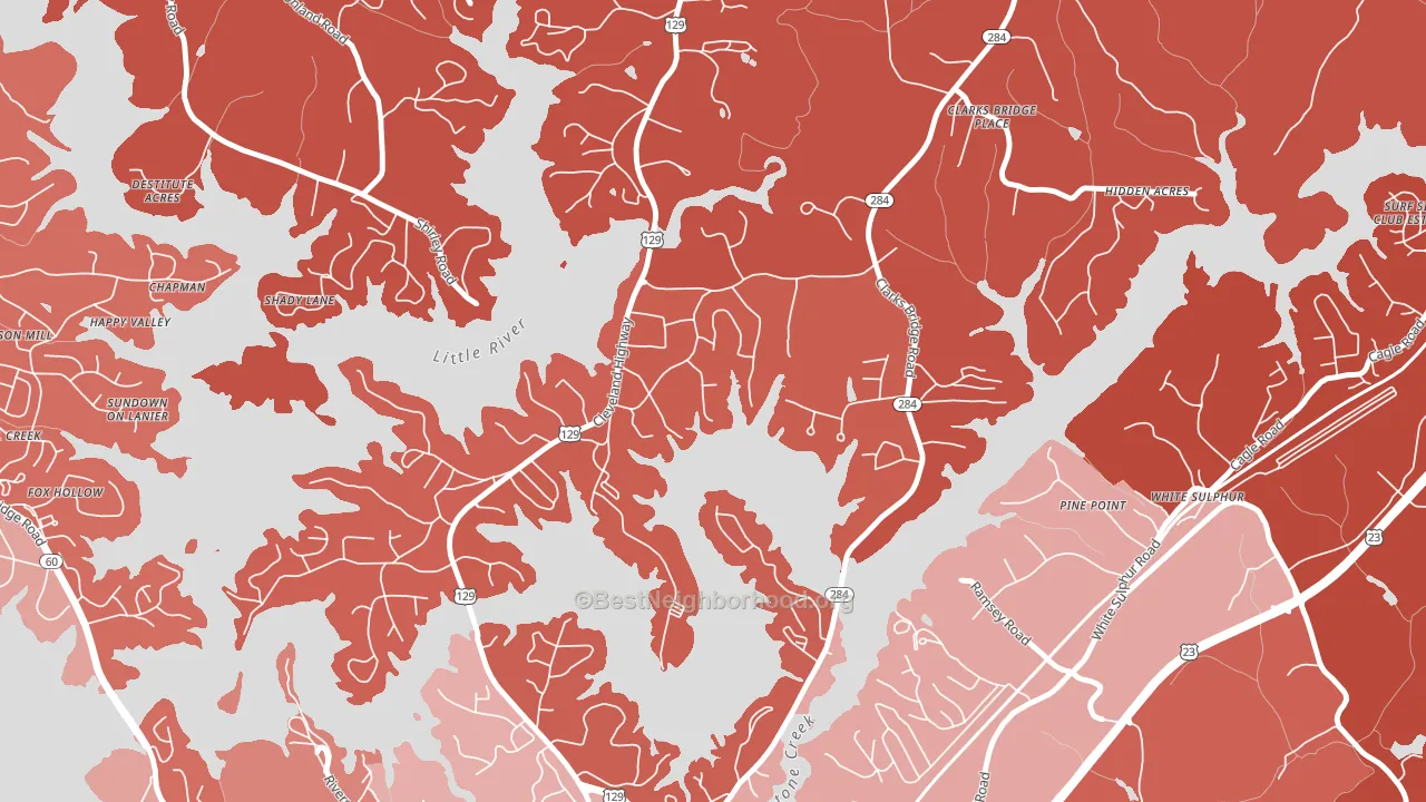 Sunset Heights, GA block-group political-lean map
