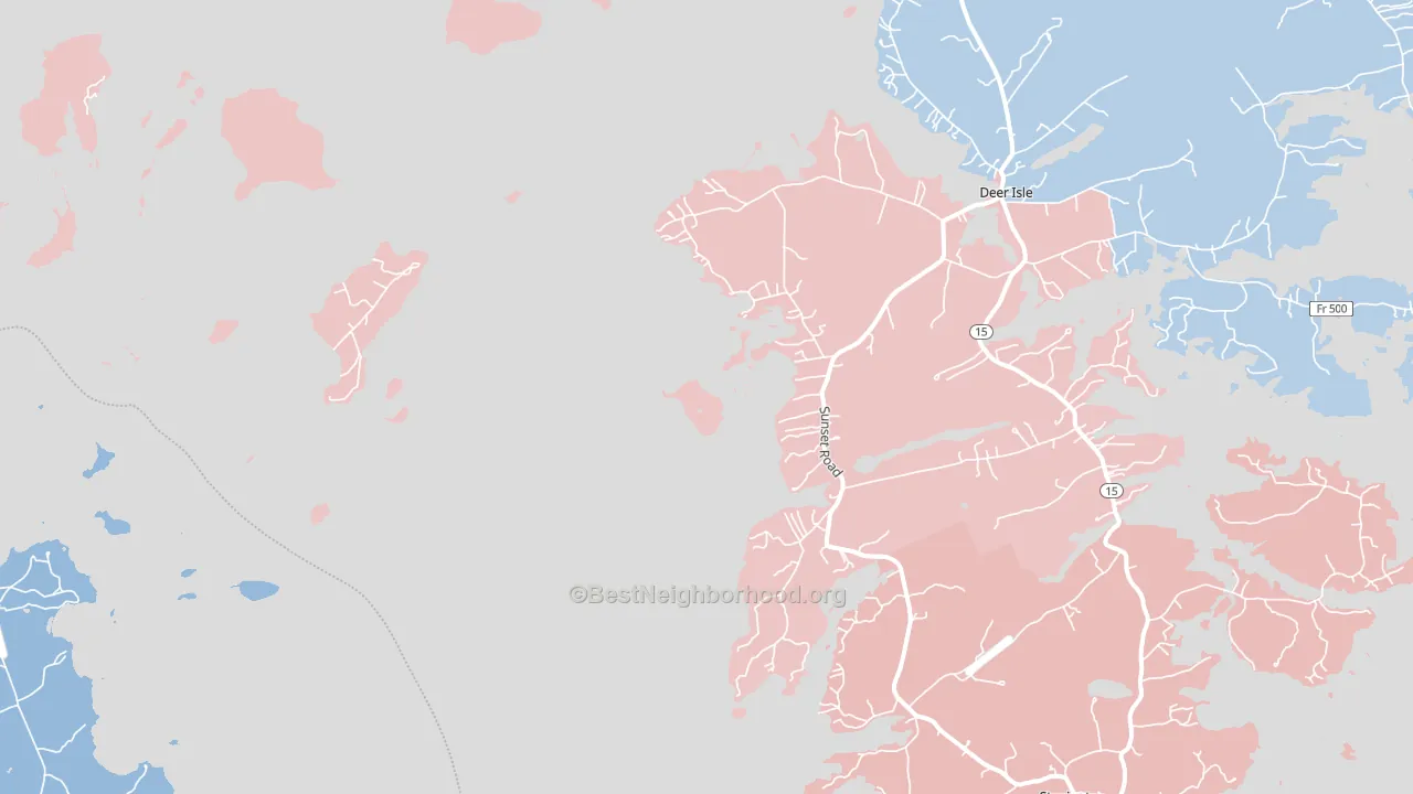 Sunset, ME block-group political-lean map