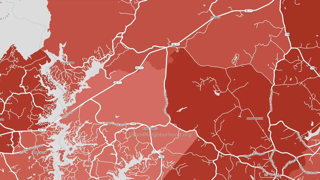 Sunset, SC block-group political-lean map