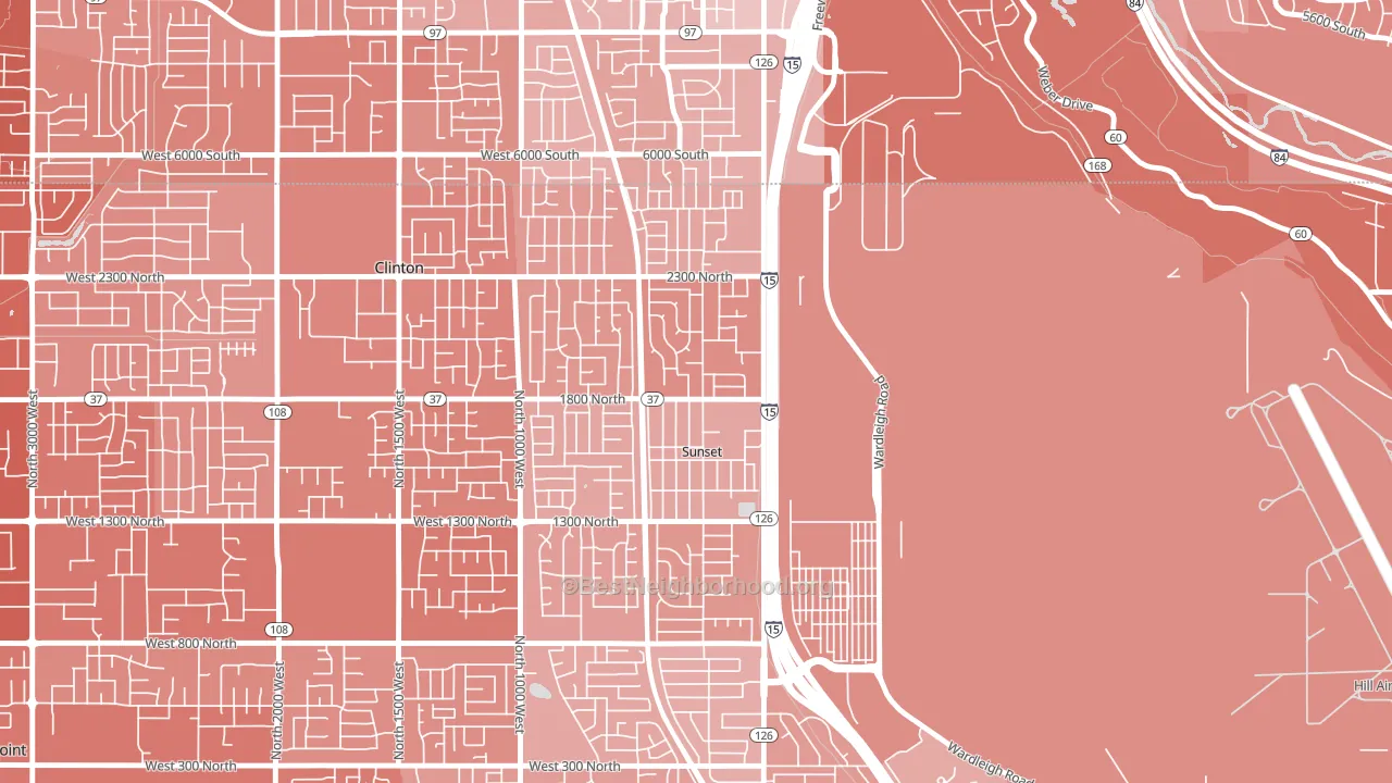 Sunset, UT block-group political-lean map