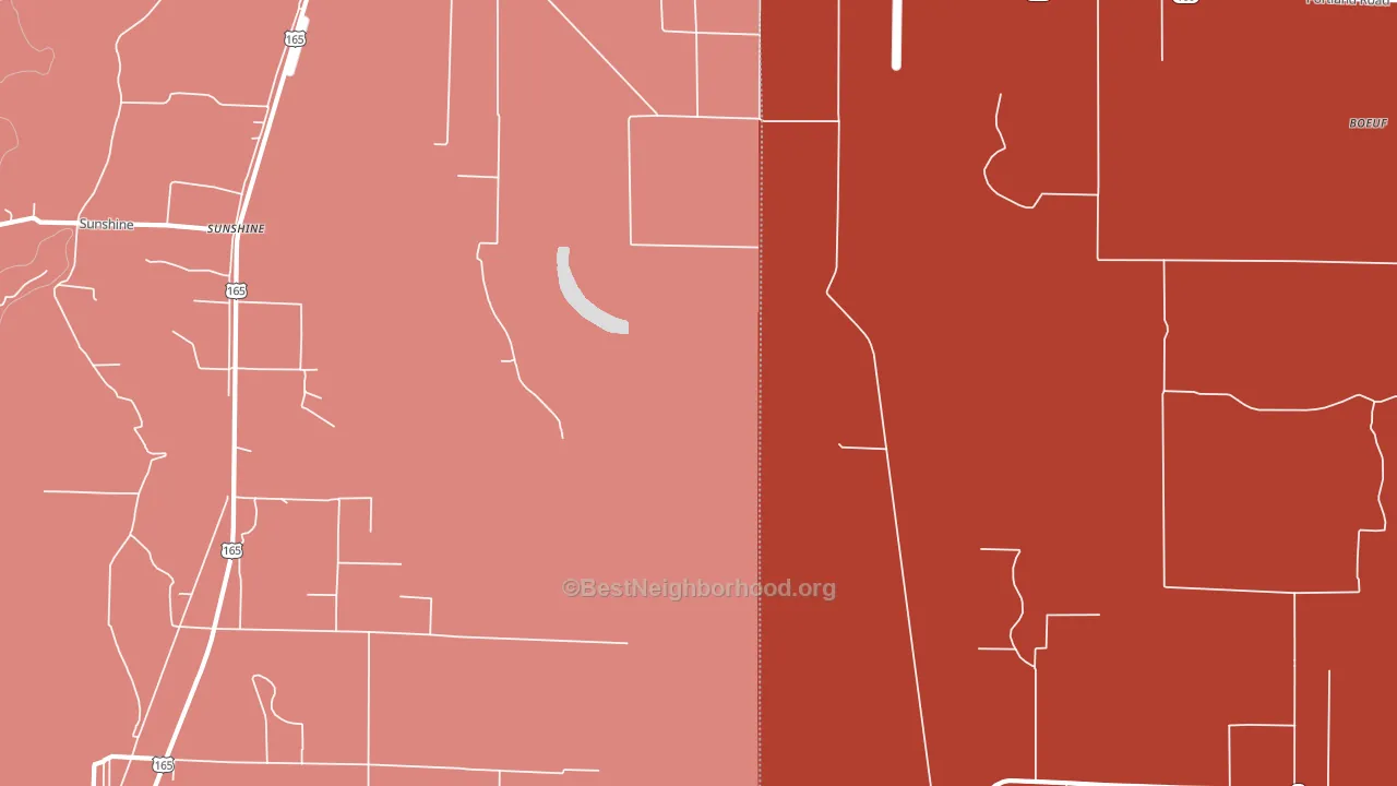 Sunshine, AR block-group political-lean map