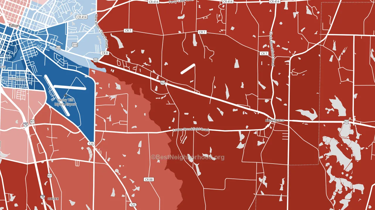 Sunsweet, GA block-group political-lean map