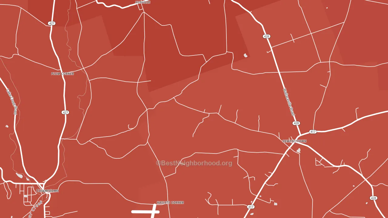 Sunville, PA block-group political-lean map