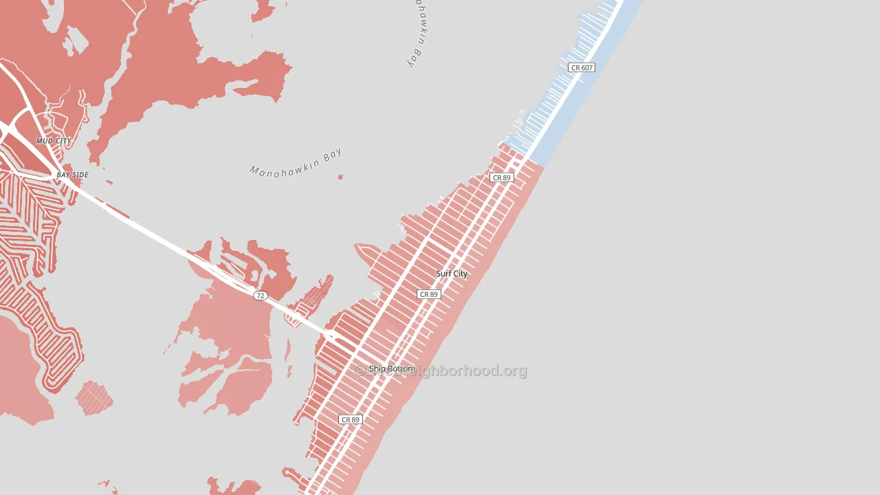 Surf City, NJ block-group political-lean map