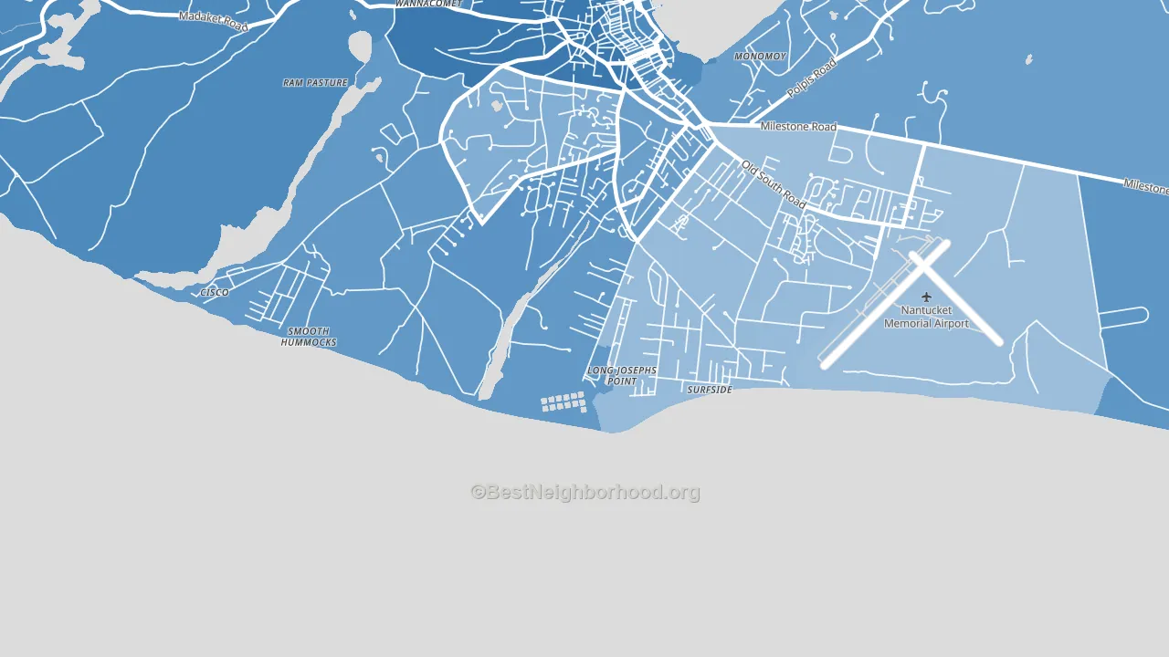 Surfside, MA block-group political-lean map