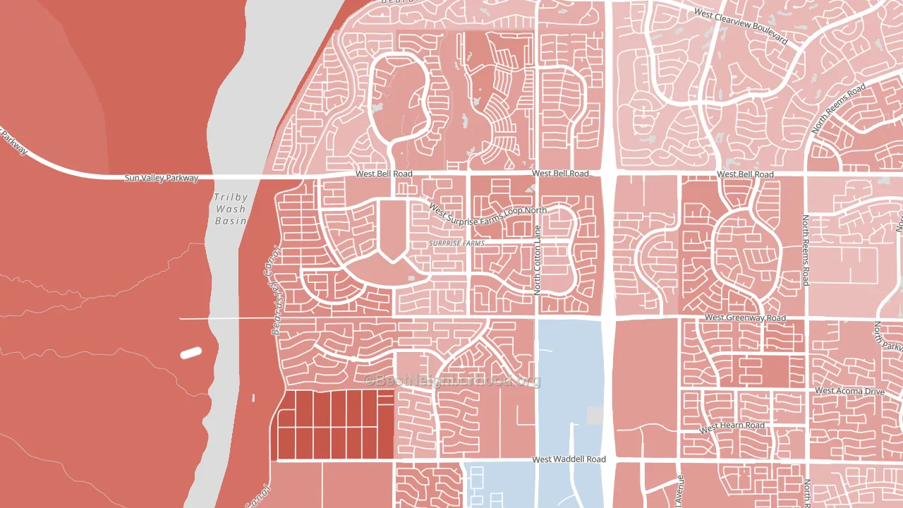 Surprise Farms, Surprise, AZ block-group political-lean map