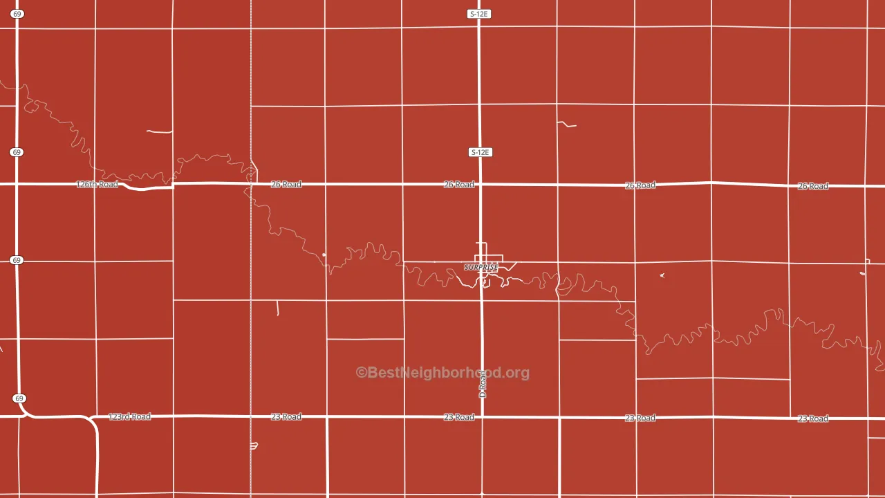 Surprise, NE block-group political-lean map