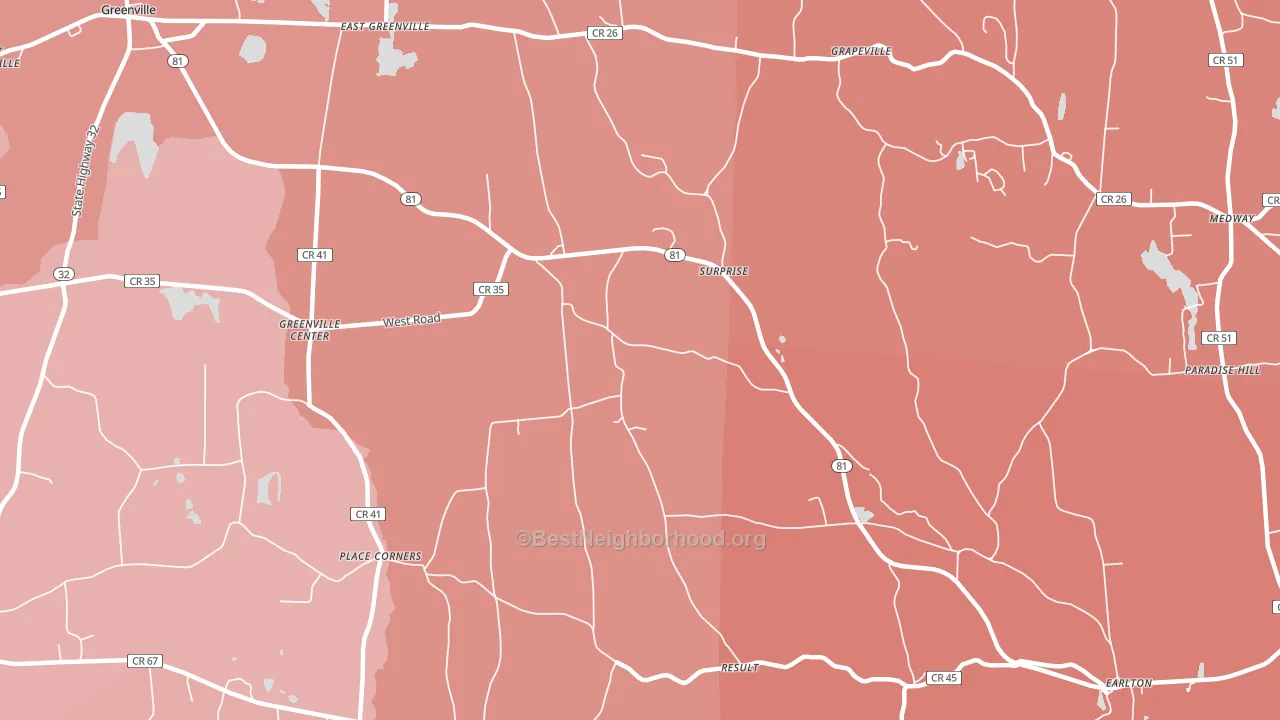 Surprise, NY block-group political-lean map