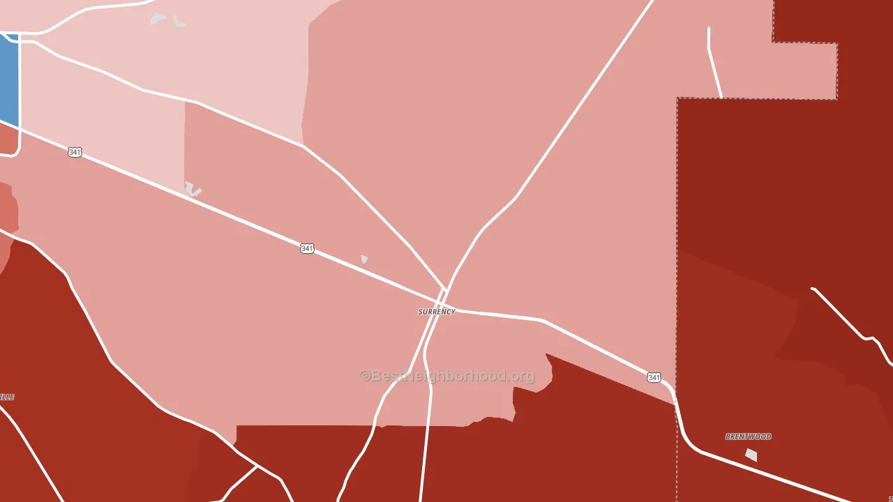 Surrency, GA block-group political-lean map