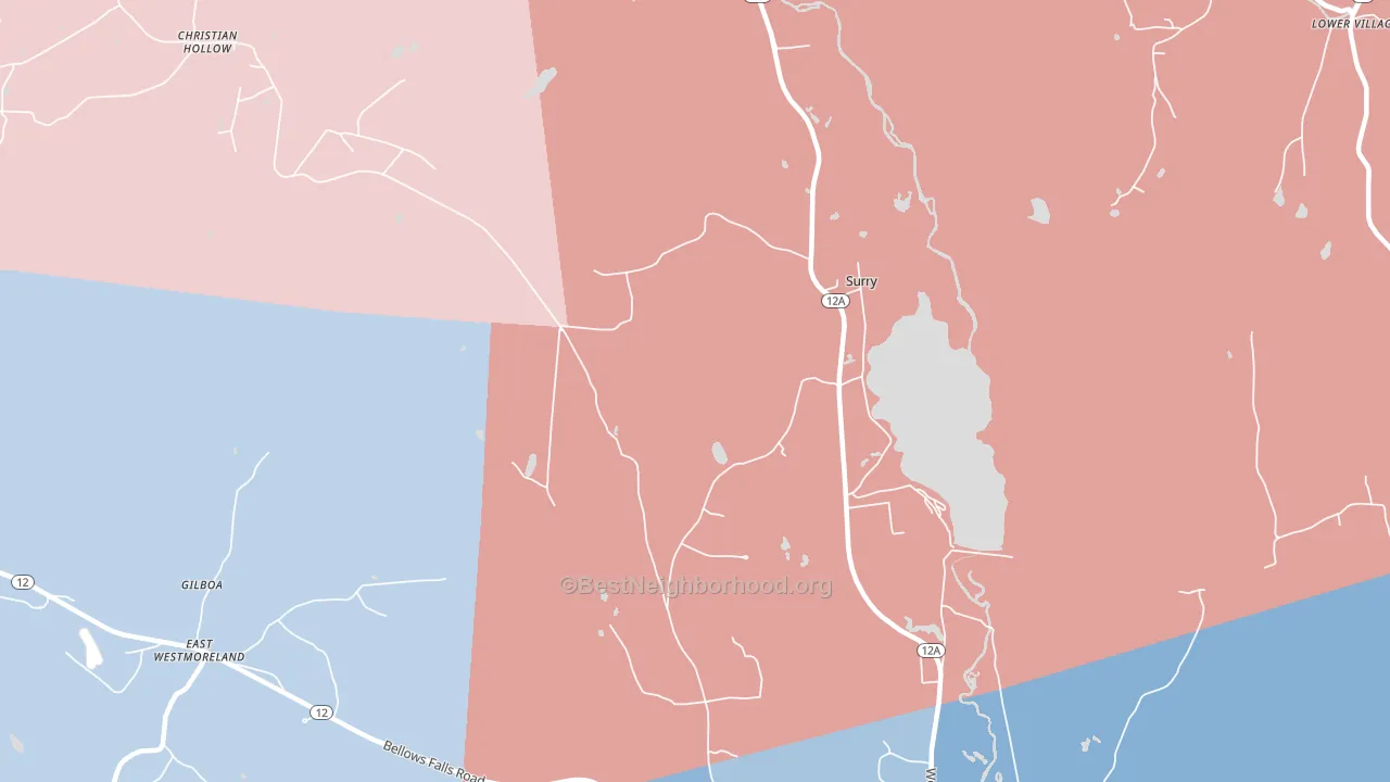 Surry, NH block-group political-lean map