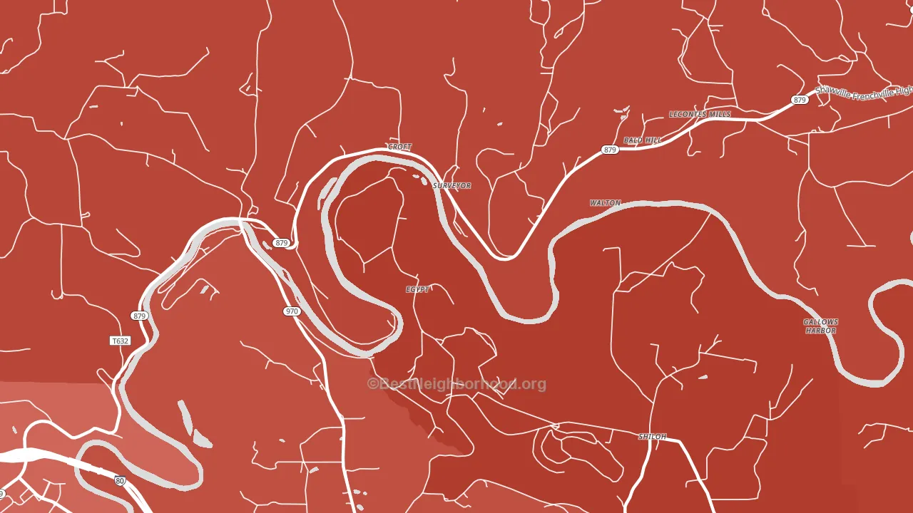 Surveyor, PA block-group political-lean map