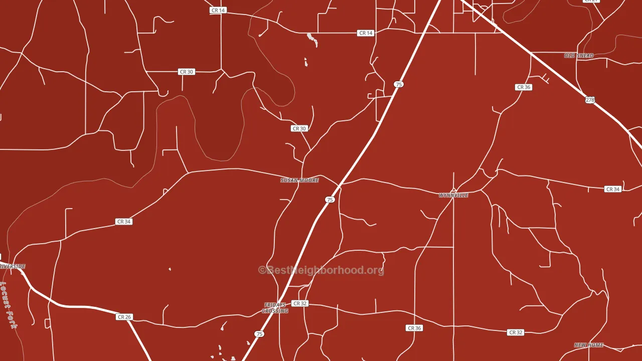 Susan Moore, AL block-group political-lean map