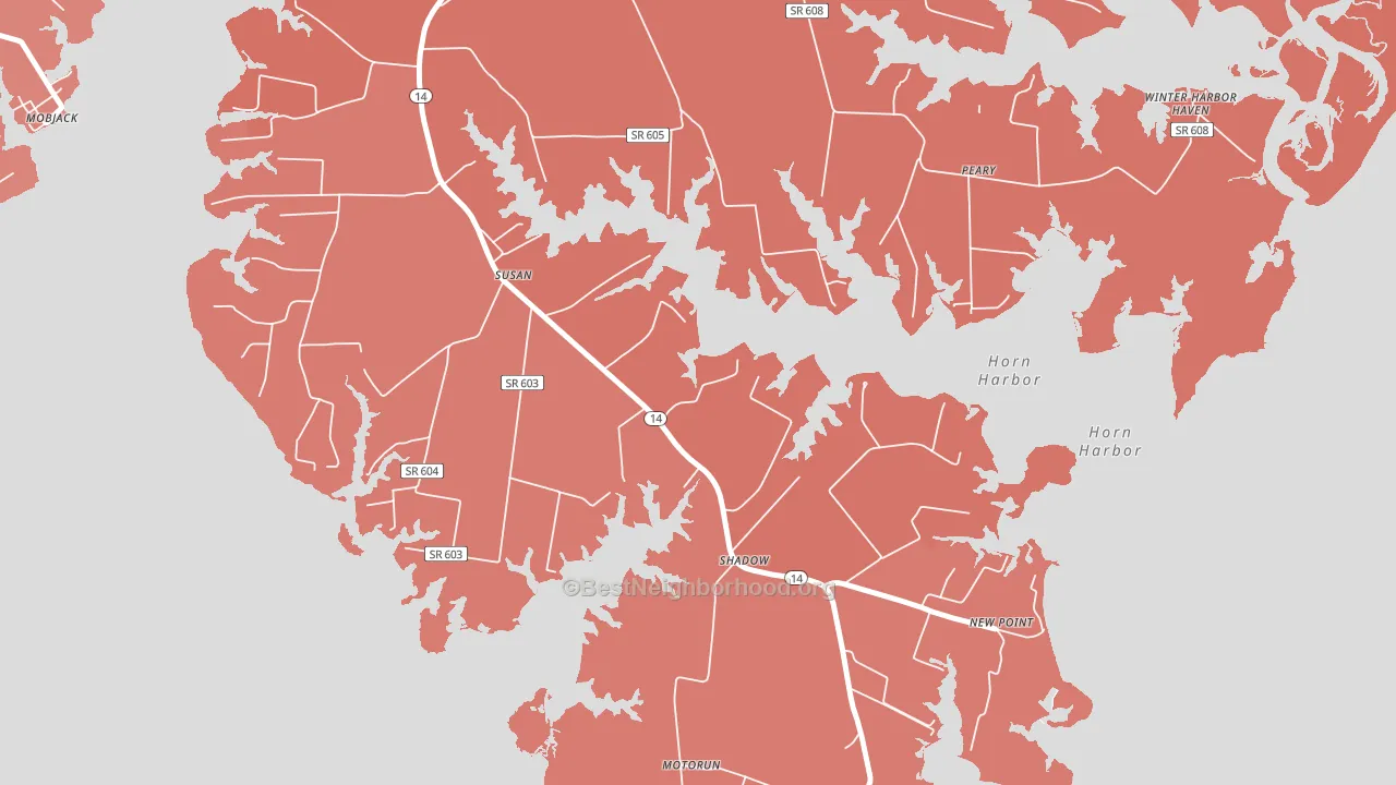 Susan, VA block-group political-lean map