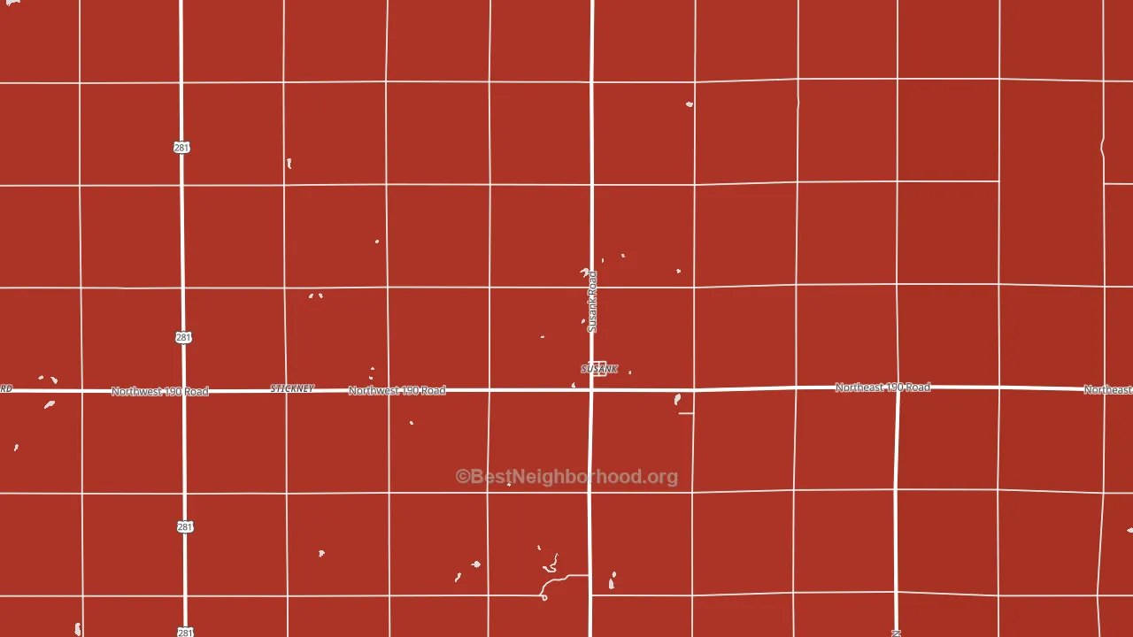 Susank, KS block-group political-lean map