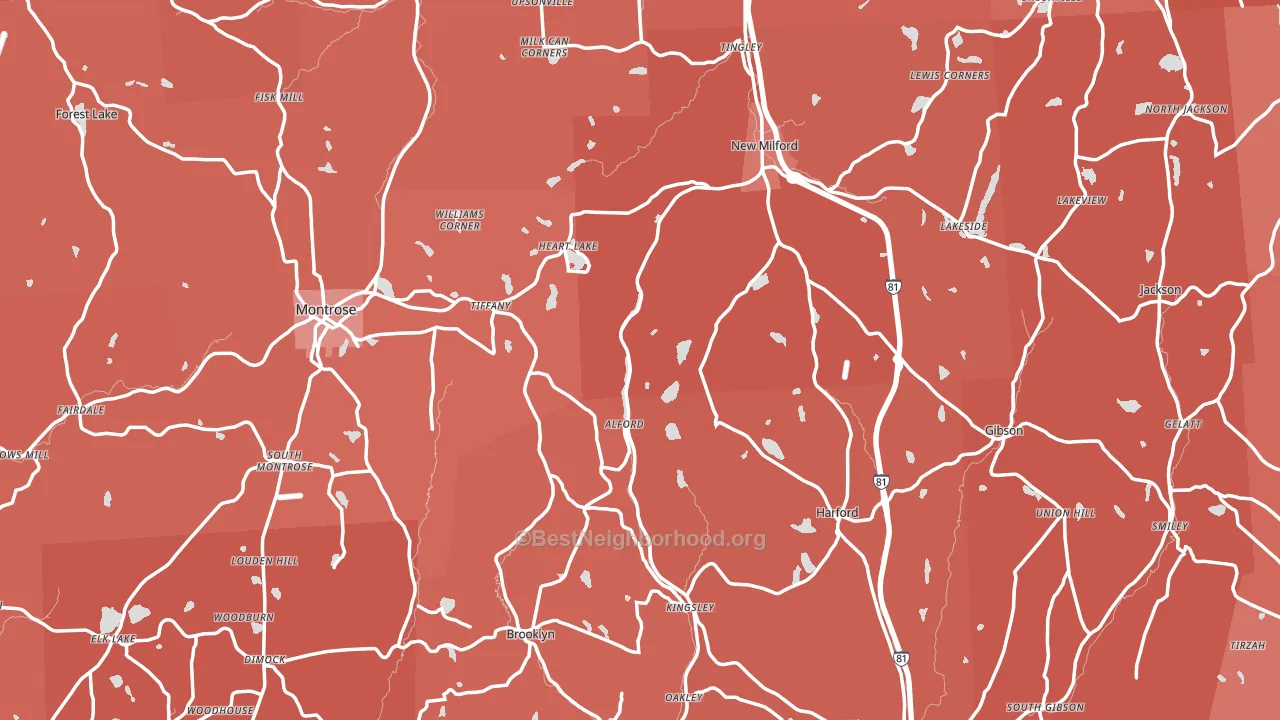 Susquehanna County, PA block-group political-lean map