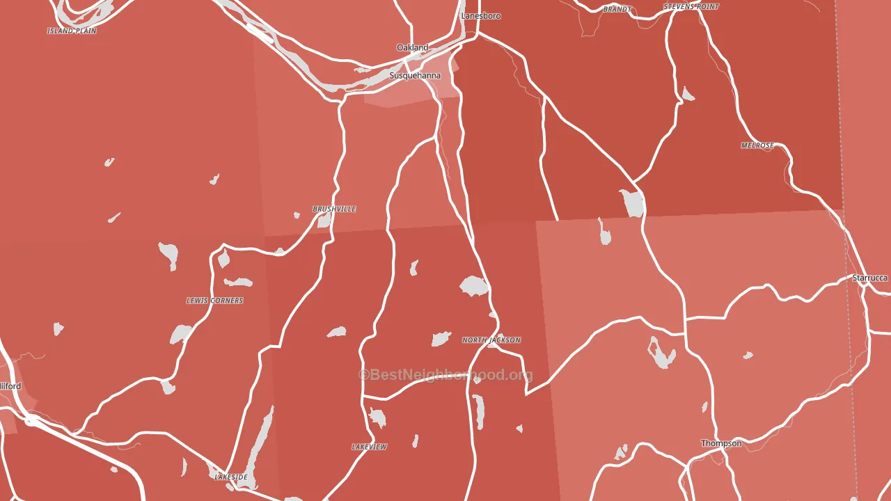 Susquehanna, PA block-group political-lean map