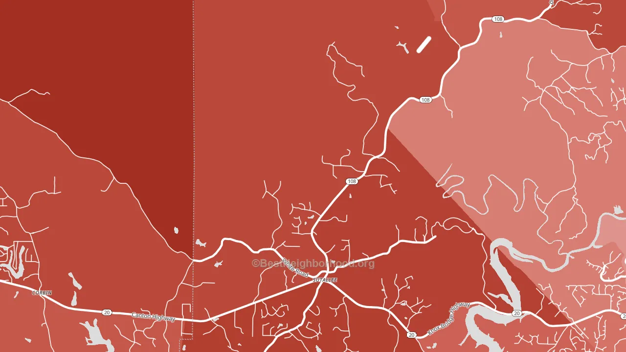 Sutallee, GA block-group political-lean map