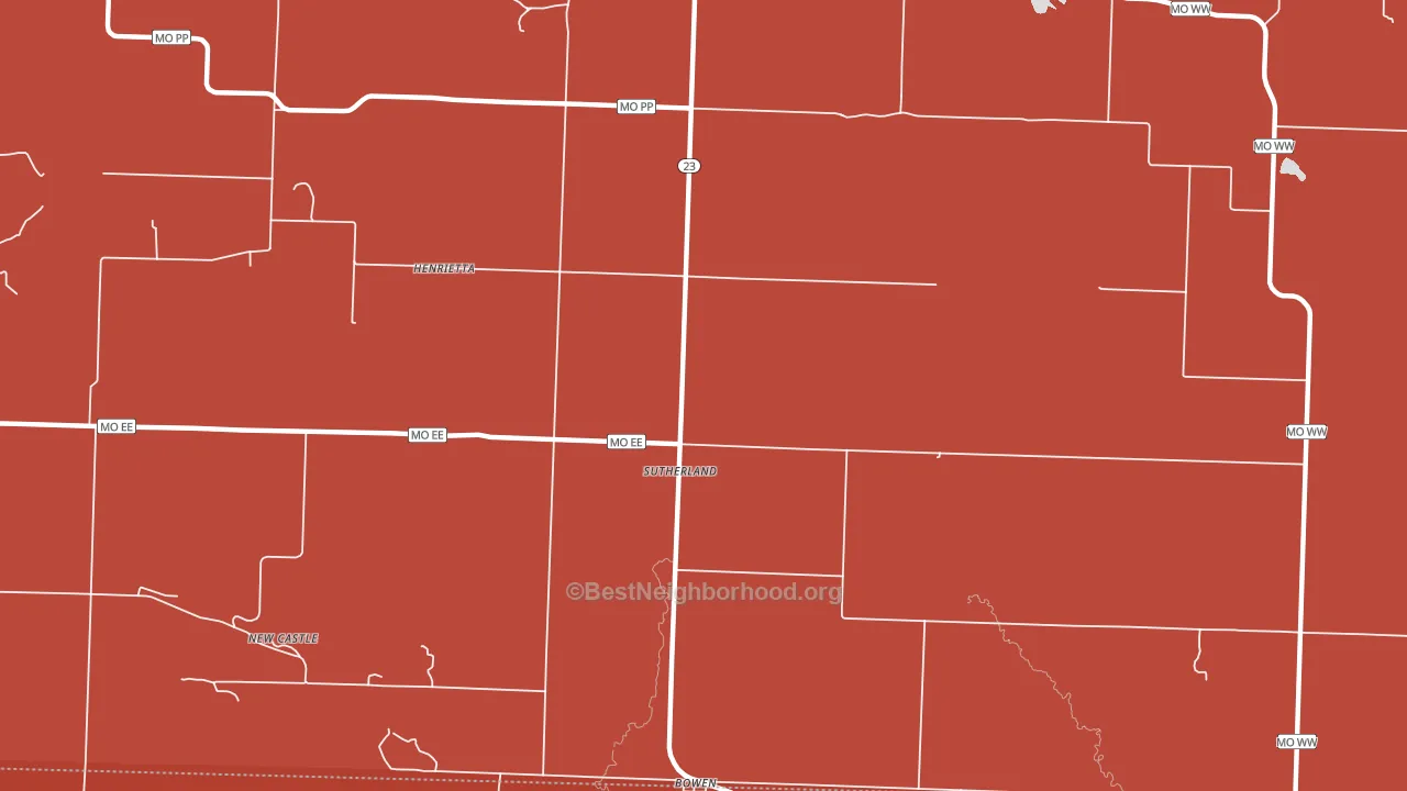 Sutherland, MO block-group political-lean map