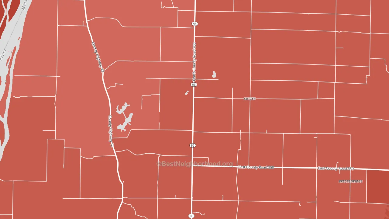 Sutter, IL block-group political-lean map