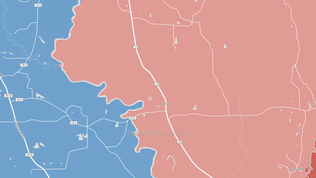 Suttle, AL block-group political-lean map