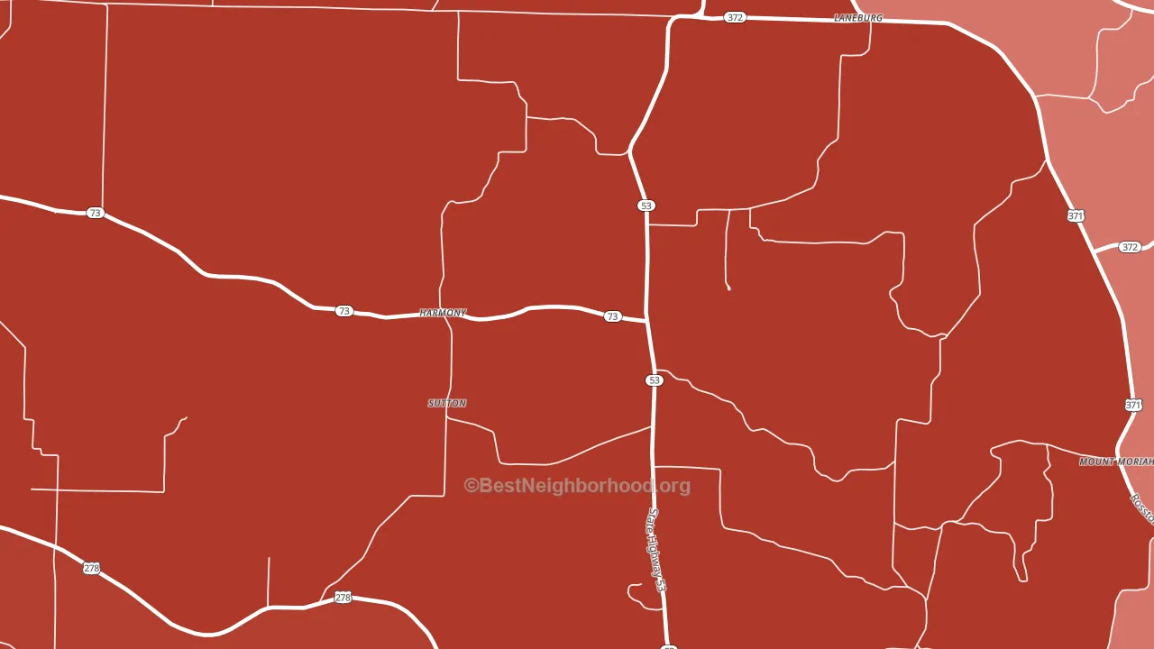Sutton, AR block-group political-lean map