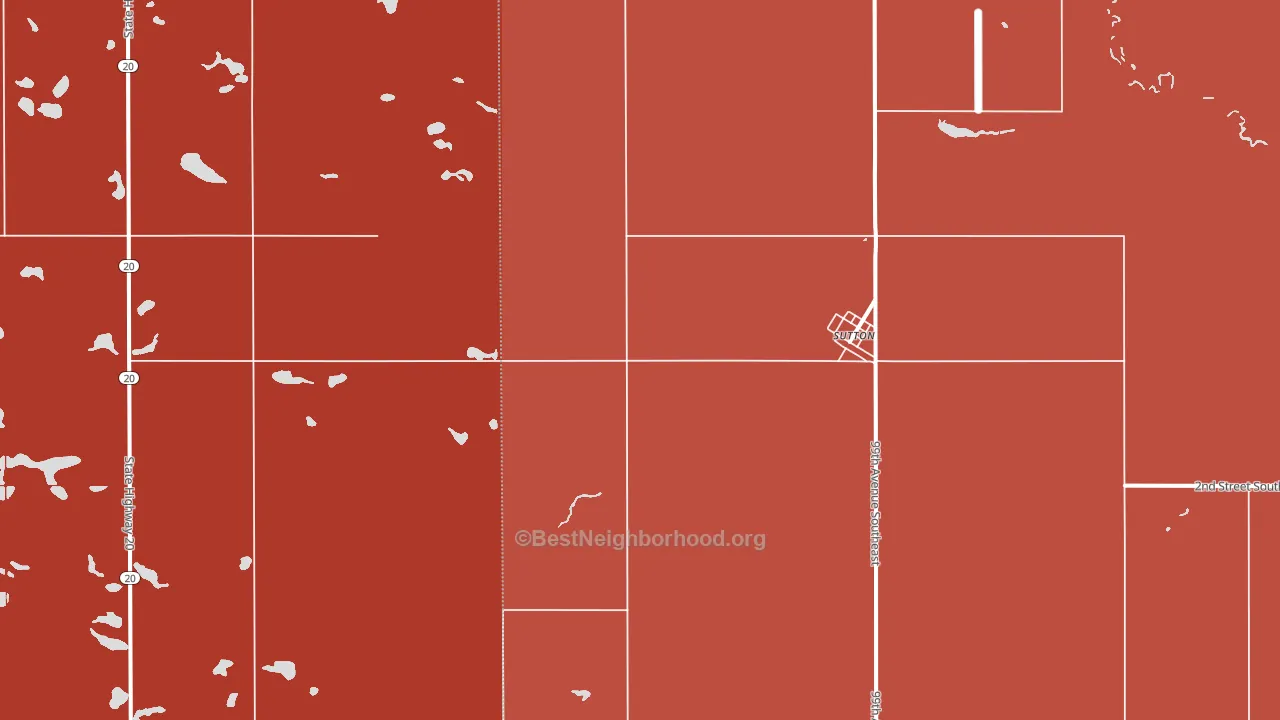Sutton, ND block-group political-lean map