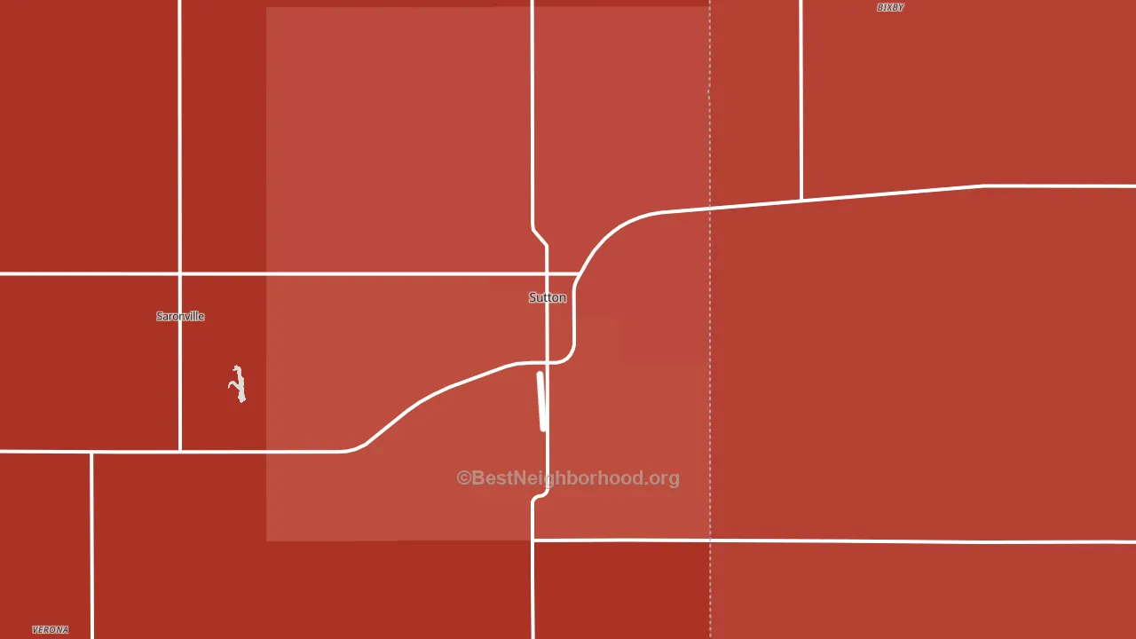 Sutton, NE block-group political-lean map