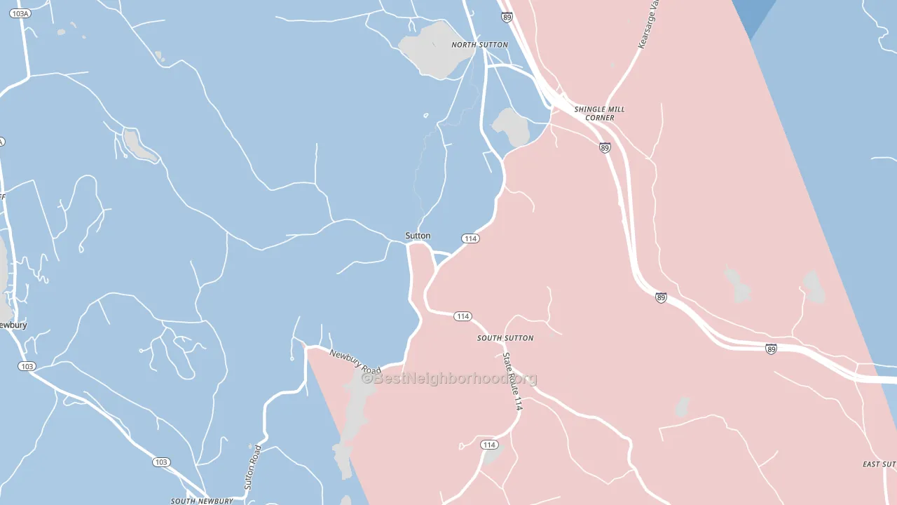 Sutton, NH block-group political-lean map
