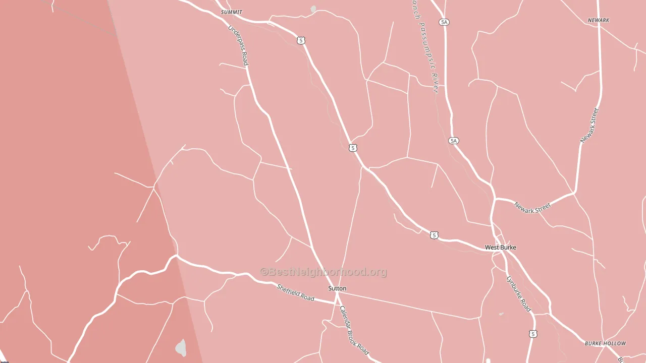 Sutton, VT block-group political-lean map