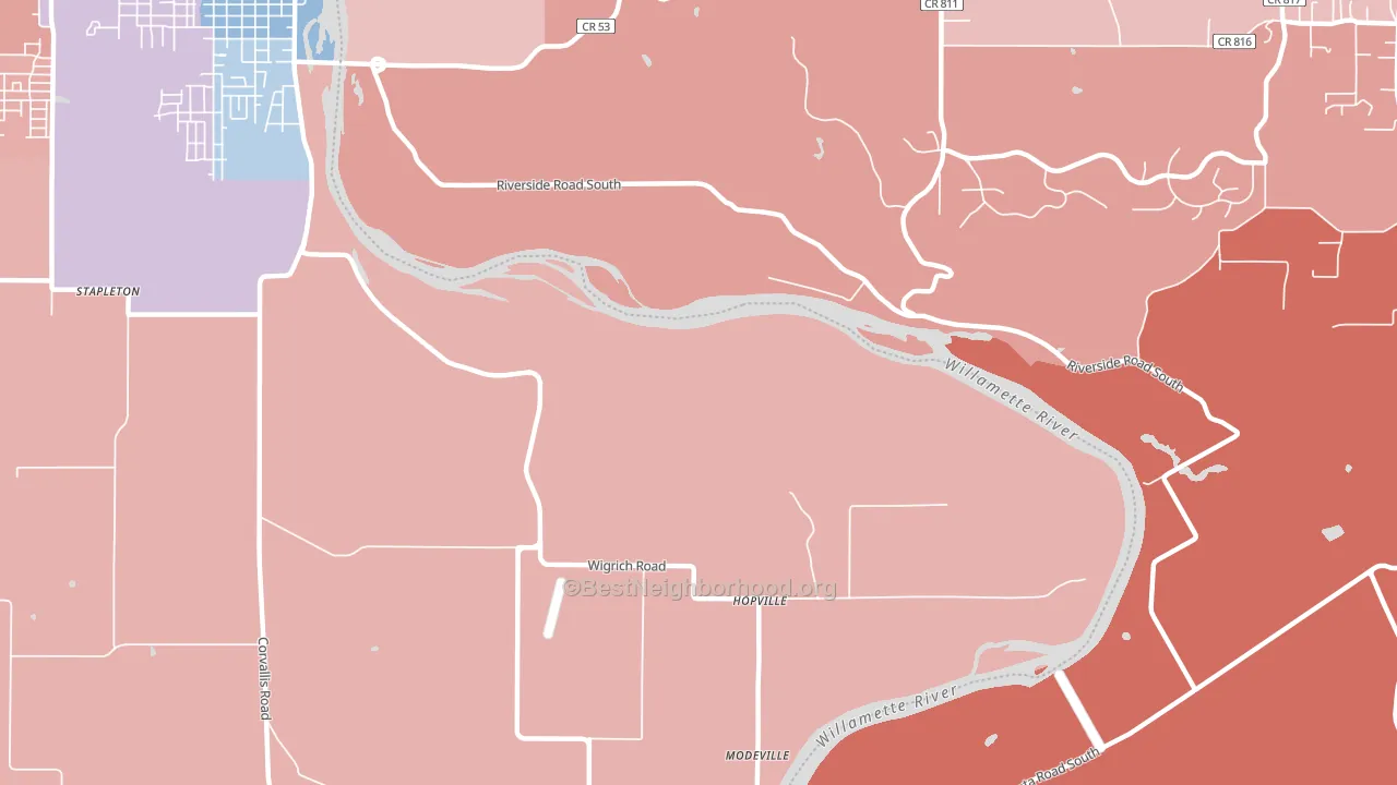 Suver, OR block-group political-lean map