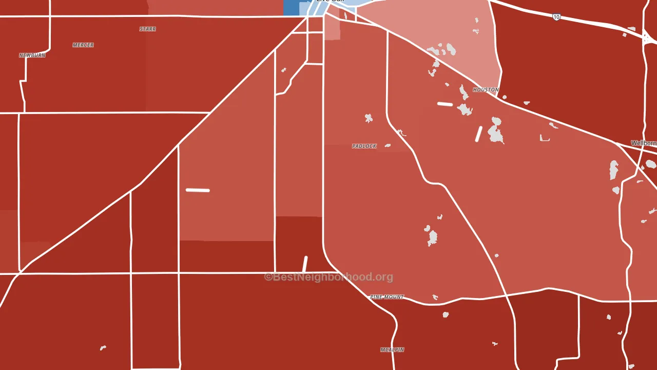 Suwannee County, FL block-group political-lean map