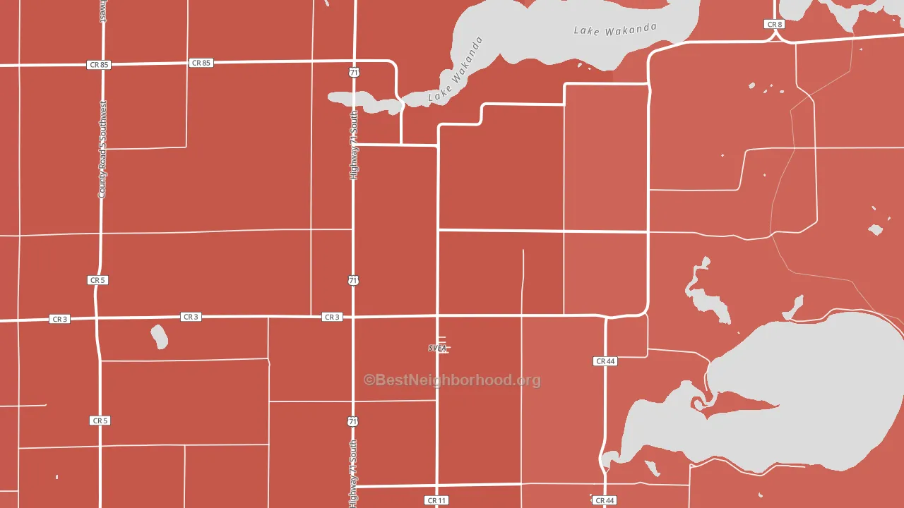 Svea, MN block-group political-lean map